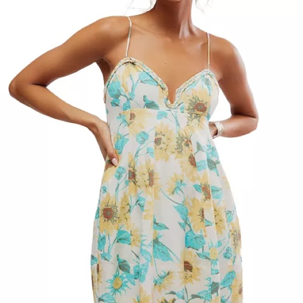 Free People
Women's Altura Floral-Print Braided-Trim Mini Dress